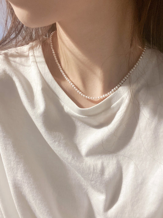 3-4mm round pearl necklace