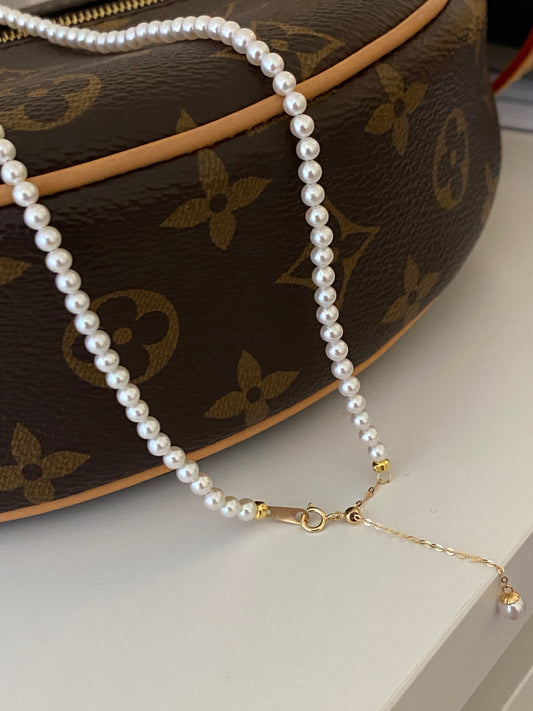 18k mini pearl necklace